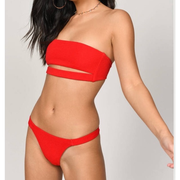 Tobi Other - Tobi red strapless bikini set